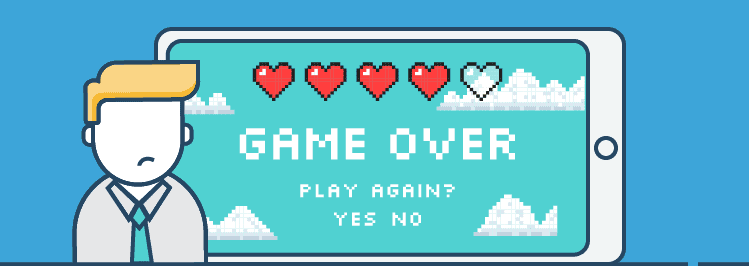 game over bei Videospiel