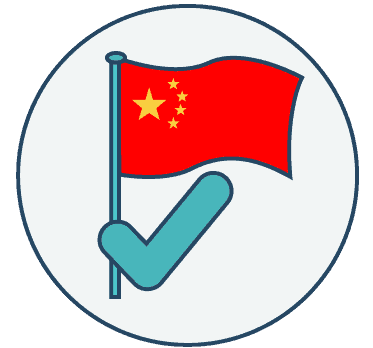 China Flagge und Checkmark