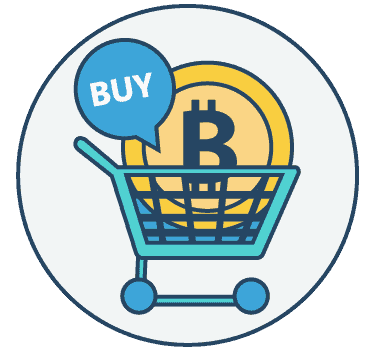 Einkaufswagen mit Bitcoin