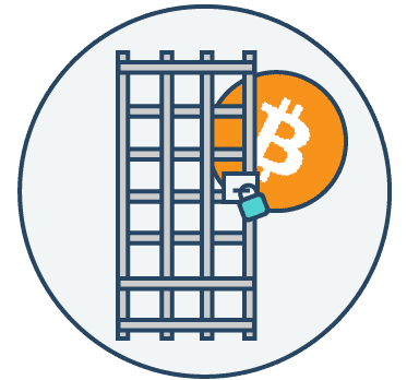 Bitcoin hinter Gitter