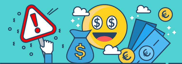 Emoji mit Dollarzeichen in den Augen