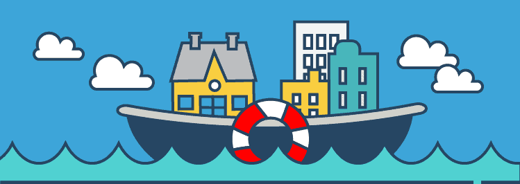 Haus und Wohnungen in Rettungsboot