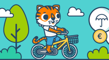 Tiger fährt mit einem Fahrrad