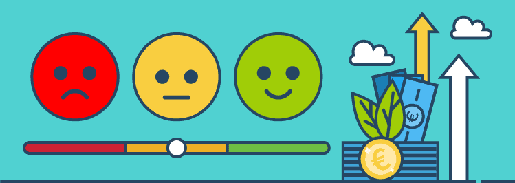 Emojis und Farbskala von rot bis grün